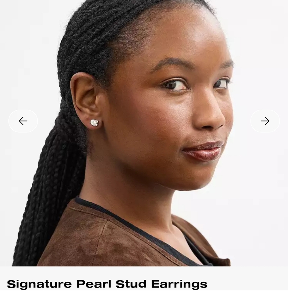 New! Coach Elegant Silver Pearl Stud Earrings - Picture 4 of 4